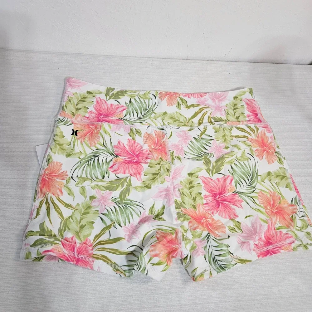 Hurley Womens Rash Guard and Swim Shorts Set Floral UPF 50 sz XL beach vacation - Picture 3 of 15